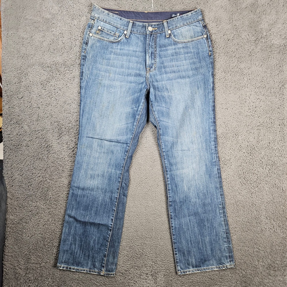 Seven7‎ Premium Mens Blue Medium Wash Straight Leg Jeans Size 36x32